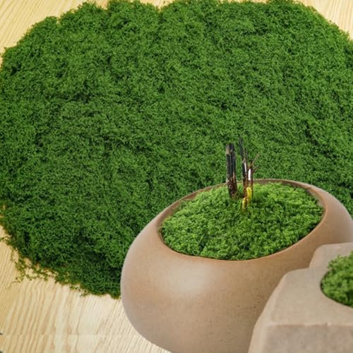 KARLOR Kunstmoos zum Dekorieren, Kunstmoos zum Basteln Künstliches Moos Deko Simuliert Moos Fake Dekomoos Bastelmoos für Rasen Grünpflanze Aquarium Landschaftsbau(100g)