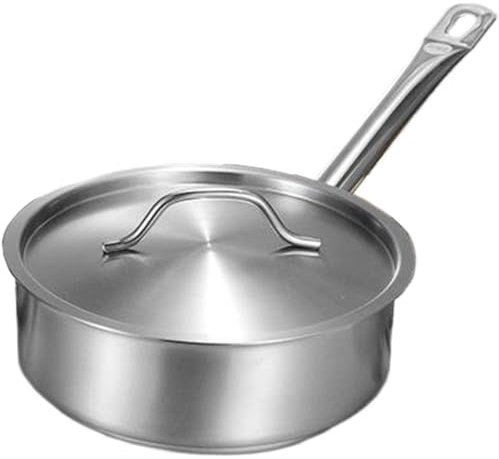 Kalastussaari Whole Body Tri-Ply Stainless Steel Sauté Pan With Lid, 4L Deep Frying, Non-Stick 3 Ply Stainless Clad Cooking, Jumbo Cooker With Handle