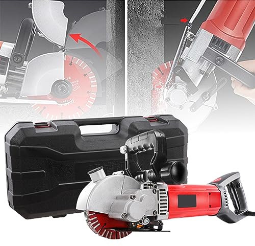 5200W Professional Dust-Free Electric Wall Chaser - 133Mm Saw Bladex5, Slotting - 42Mm Depth/32Mm Width, Concrete Wall Cutting Machine for Wood/Granite/Tile/Steel Bars