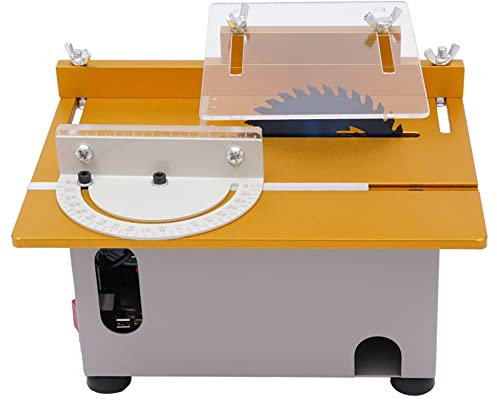 300 W Mini sega circolare da tavolo per lavorazione del legno, Tabella di precisione regolabile, troncatrice in acciaio 9000 Giri/min