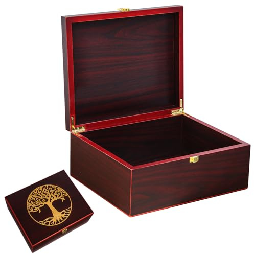 youdear memorials Wooden keepsake Box - Wooden Decorative Boxes with Lids/Keepsake Boxes with Lids - Wood Decorative Storage Boxes with Lids - Memorial Box (Tree of Life, Large)