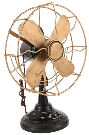 Ventilatore da Tavolo Vintage in Ferro per Decorazione Retrò Elegante | Ornamento da Tavolo Ventola Classica, Pezzo Decorativo d'Effetto, Stile Antico e Ricercato