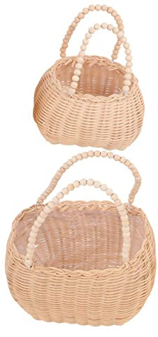 TIDTALEO 2piezas Cesta Tejida De Flores Woven Basket De Almacenamiento Práctico Para y Artificiales Para Decoración Hogar y Oficina Diseño Ecológico y Resistente