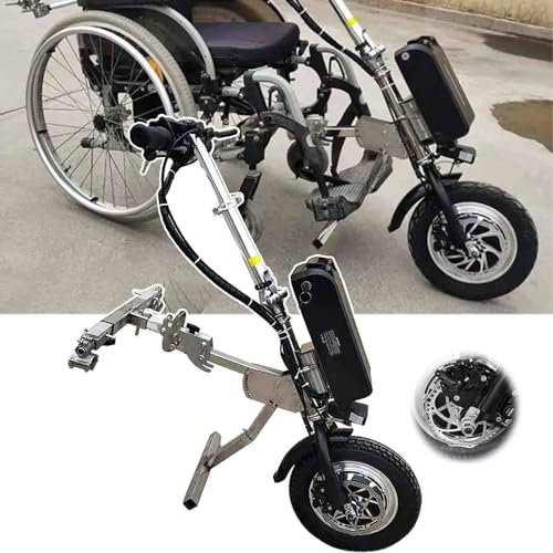Rollstuhl-Zuggerät Elektrorollstuhl Elektrischer Handbike-Rollstuhlaufsatz, 500 W, Rollstuhl-Zuggerät (3 Geschwindigkeiten) + 15 Ah/17 Ah 48 V Lithiumbatterie, Rollstuhl-Umrüstsatz (B 17Ah)