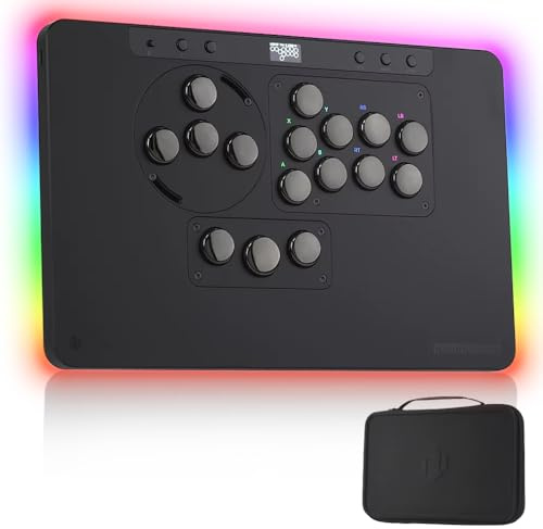 Sehawei Haute42 X1 Leverless Arcade Controller- Low Profile Design with Kailh Wind Engine Switches,3 Removable Modules,Ambient RGB Backlight & Tournament Lock Switch - Compatible with PC,PS4,PS3