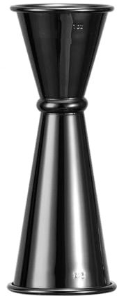 QuxetlRyz Jigger 2 Piezas de 4 Colores Taza medidora for cóctel, Bebida, Vino, coctelera, Acero Inoxidable, Plata, Negro, Oro Rosa, Doble Jigger, Accesorios de Barra(Black 30-60ml)