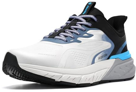 FitVille Extra Wide Fit Trainers for Men Breathable Walking Running Shoes Non-Slip Sneakers for Flat Feet Plantar Fasciitis