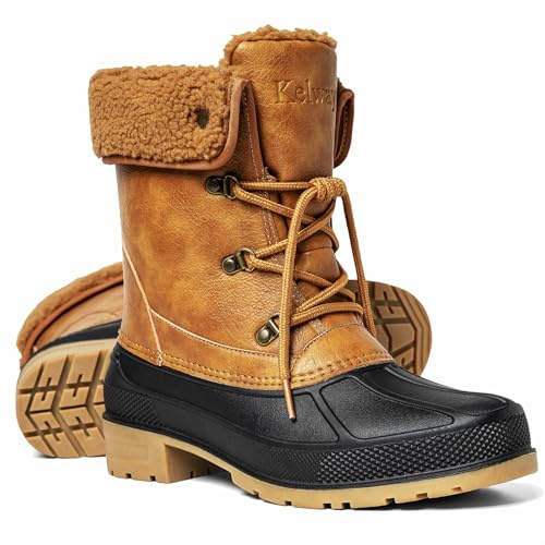 Kelway Winterstiefel Damen Wasserdicht Gefüttert Warm Winterschuhe Schneestiefel Rutschfeste Winterboots