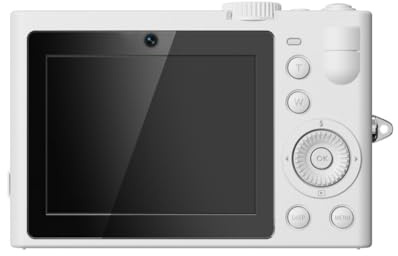 Fangxuee Fotocamera Digitale 5K per Fotografia Fotocamera Digitale Compatta Fotocamera Anteriore e Posteriore con Doppio Obiettivo Fotocamera Selfie con A Automatica Bianca