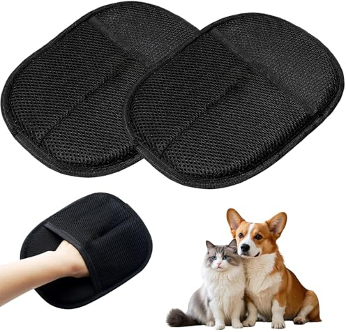 ZoeWei Pet Hair Remover Glove, Pack of 2 Fur Magnet Gloves, Pet Hair Remover Glove, Pet Gloves for Care and Removal, Undesirable for Smooth and Healthy Fur
