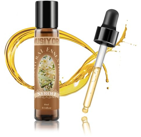 Neroliöl 10ML, Naturreines Reines Neroliöl Ätherisches Öl für Aromatherapie, Duftlampe, Seifen, Kerzen, DIY mit Hochwertigem Glastropfer | Neroli Oil Essential Oil