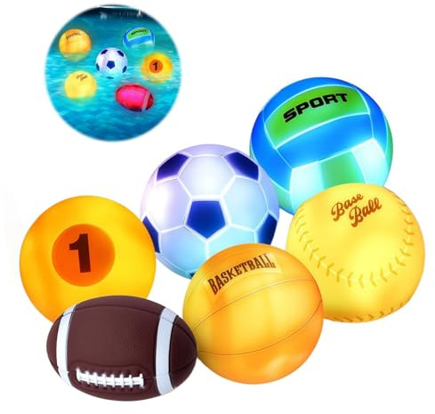 Muslecid Badewannenspielzeug, 6 Stück Balls Badespielzeug mit Licht, LED Badewannen Spielzeug Kinder, Badespielzeug Baby ab 1 2 3 4 5 Jahr, Leuchtet Wasserspielzeug Bath Toys Sensorik Spielzeug