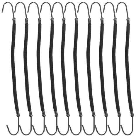 iplusmile 20 Piezas Ganchos De De Caballo Gomas Con Ganchos Para Pelo Para Coleta Medio Recogido Y Trenzas Elásticos Ajustables Para Peinados Negro