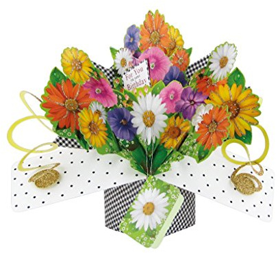 Födelsedagsblommor pop-up gratulationskort original Second Nature 3D pop up-kort