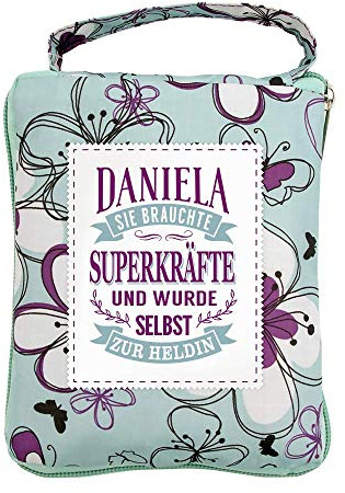 History & Heraldry Design Top Lady Tasche: Daniela/Einkaufstasche, Strandtasche, Sporttasche, Blumenmuster/vielseitig, praktisch, personalisiert mit Name und Spruch