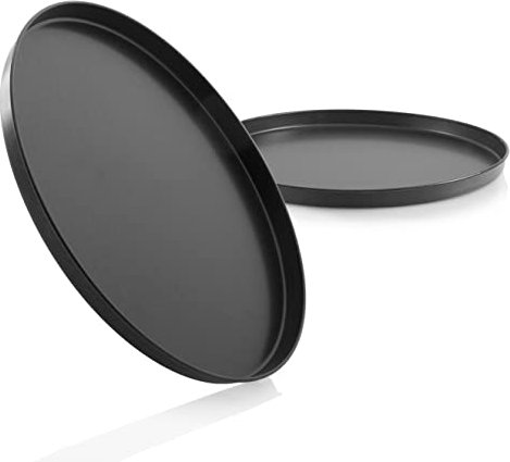 Grizzly Bandeja para pizza redonda 28 cm, juego de 2, con revestimiento antiadherente, bandeja para hornear redonda, versátil, Made in Germany