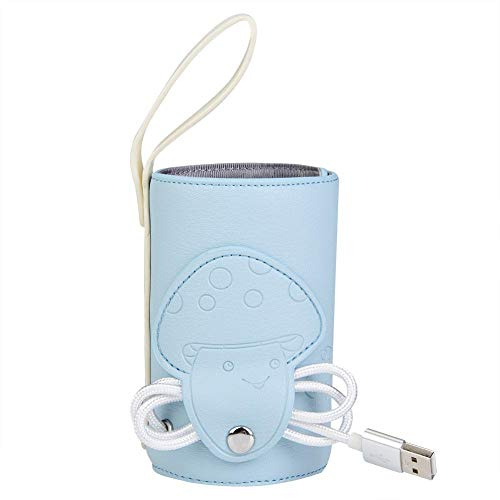 USB Baby Flaschenwärmer Tasche Tragbare Milchflaschenwärmer Heizung Keeper Baby, Kleinkind Isolationsthermostat Fütterung Milchnahrung Thermische Wärmer(Blau)