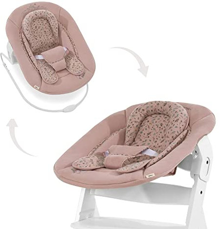 hauck Alpha Bouncer 2in1, Disney Bambi Rose - Sdraietta Neonato con Base Dondolo Compatibile con Seggioloni Pappa Alpha+ e Beta+ - da 0 Mesi fino a 9 kg - con Cintura a 3 Punti e Riduttore di Seduta