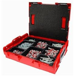fischer - L-BOXX DuoPower + Schrauben - Koffer mit 700 Teilen - Sortiment DuoPower Multi-Material Dübel, Holzschrauben und Lag-Schrauben