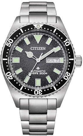 Citizen Herren Analog Automatik Uhr mit Edelstahl Armband NY0120-52E