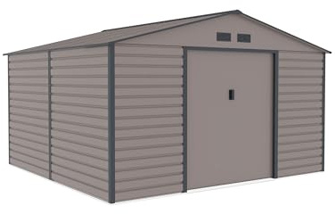 Gartenhaus G21 GAH 1085, 340 x 319 cm, grau, einfache Montage, 10,9 qm, verzinkte Oberfläche, Lüftungsgitter