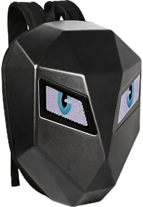 MENDUNER Zaino LED 3D a Guscio Rigido, Zaino per Casco Moto, Mochila para Motociclista De Hombre, Zaino Equitazione Impermeabile con Schermo a Colori Programmabile