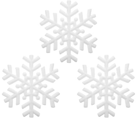 DIYEAH 3 StüCk Schaumstoffschneeflocken Weiß Styropor Schneeflocke 7.7 Zoll Feste Schneeflocken Ornamente FüR Weihnachtsdekoration Basteln