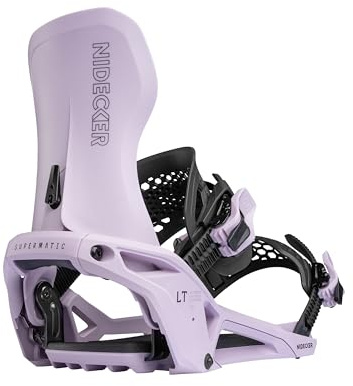 Nidecker Supermatic LT Snowboard Bindungen – Automatische Dual-Entry Bindung mit Fersenpedal & Universal Fit – Größe M – Dusk