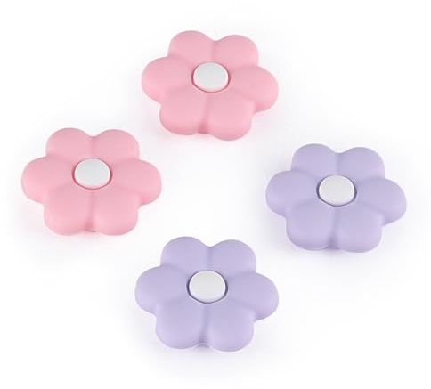 Switch 2 Game Console Thumb Grip Caps, Joystick Covers for Nintendo Switch 2, Purple Pink Daisy Flower Soft Silicone Analog Stick Caps for Switch 2 Joycon Controller, Kawaii Cozy Accessories-4PCS