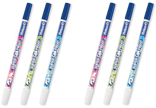 Pelikan Super-Pirat - Borrador de tinta (6 unidades, grosor de trazo B)