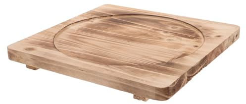 CIYODO Plat Bois Isolant et Antidérapant pour Barbecue et Poêle Support Robuste pour Protection Thermique Extérieur et Décoration Rustique