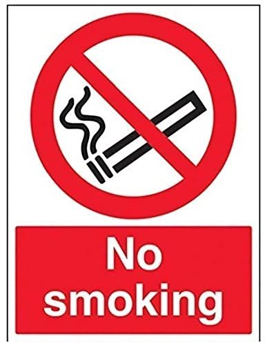 vsafety 57034bc-s cartello divieto  No Smoking, autoadesivo, verticale, 300 mm x 400 mm, colore: nero/rosso