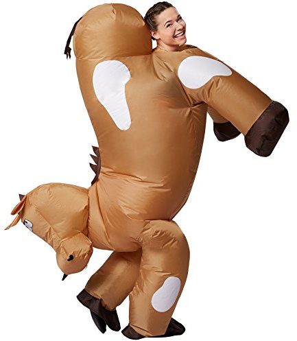 dressforfun Selbstaufblasbares Unisex Kostüm Pferd | Batteriebetrieben | Uneingeschränkte Bewegungsfreiheit