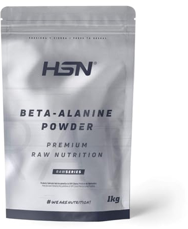 HSN Beta Alanina en Polvo | Sin Sabor 1Kg | 4000 MG de Beta-Alanina por Dosis Diaria | 100% Pura Sin Añadidos ni Excipientes | No-GMO, Vegano, Sin Gluten