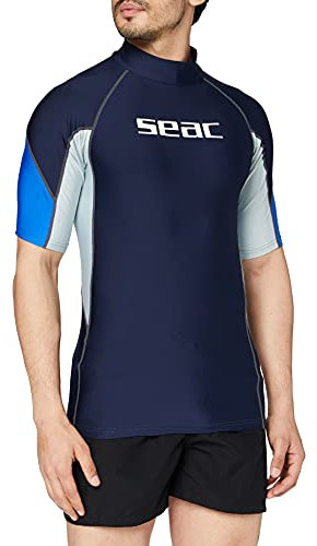 SEAC RAA Short Evo Man, Maglia Protettiva Rash Guard per Snorkeling e Nuoto Anti UV, XXXXL, Blu