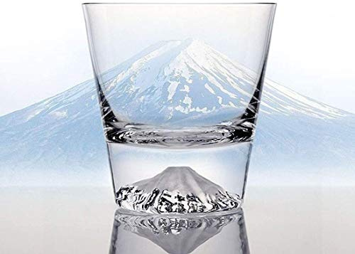 SOWOFA Vasos Hechos a Mano de Cristal Cristalería Edición Limitada Copa Snow Mountain Copa de Agua Fuji Copa Hecha a Mano Whisky Ocean Glass 300 ml (2 Cups)