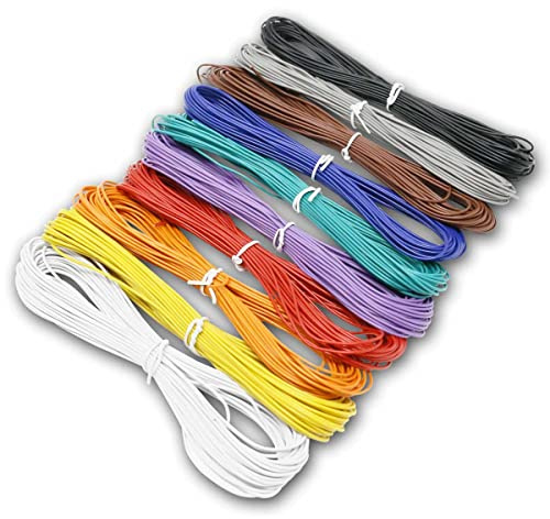 world-trading-net - Litzen Set in 10 Farben, je 10m, Leiterquerschnitt 0,25mm², mit PE Isolierung, Aufbau mit 8x0,2mm Kupferdraht