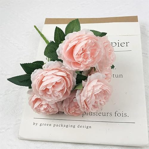 Fallen Sie im Freien künstliche Geranien-rote Azaleen-Blumen-Büsche UV-beständige gefälschte Blumen-Ausgangsdekor-Dekoration für Garten-Pfingstrose PINK, China