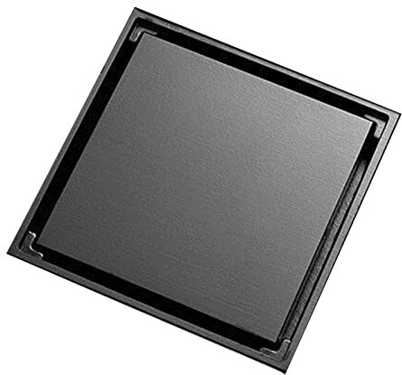 Siphon de Sol de Douche Carré en Acier Inoxydable Marooma avec écran Filtrant, Drainage Efficace de la Salle de Bain, Rehausse la Fraîcheur de la Salle de Bain avec de L'eau, Crée une Salle(NOIR)