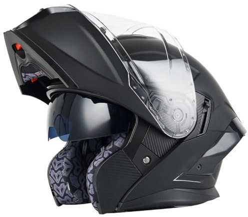 Klapphelm mit ECE Motorradhelm Integralhelm Rollerhelm Fullface Helm Sturzhelm mit Doppelvisier Motocrosshelm für Damen Herren Motorrad Klapphelme Modularer Helm Integralhelme G,XXL