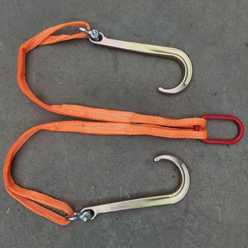 Obstáculos Coche Gancho 3T J Vástago Largo - Carpeta De Amarre De Cadena De Remolque Con Ganchos De Agarre En El Extremo - Cabeza Doble, Cadena De Remolque De Transporte De Automóvil De Avería De Obst