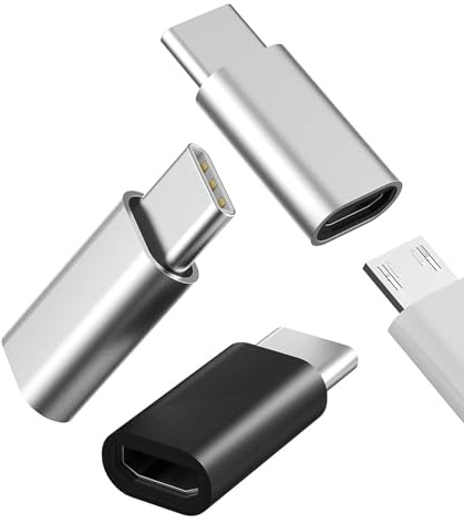 Adaptador de cargador micro USB hembra a USB C macho (paquete de 3) para Apple iPhone15 Pro Max Plus para iPad Air Mini compatible con Samsung Galaxy S22 S23 Ultra Z Flip Android Cable convertidor de