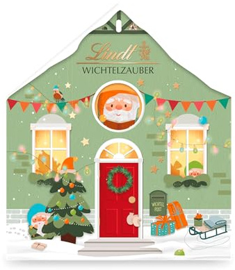 Lindt Schokolade | Wichtelzauber Wichtel Geschenk | 185g | Wichteltasche gefüllt mit köstlichen Schokoladenleckereien | weihnachtliches Schokoladen-Geschenk für die ganze Familie