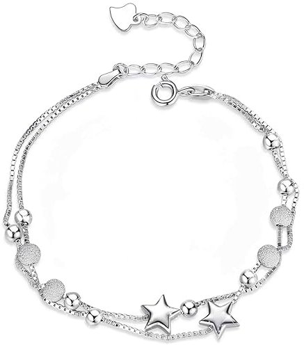 IBXWMNG Edelstahl Armband für Damen - Stern und Perle Armschmuck - Geschenke für Frauen und Mädchen