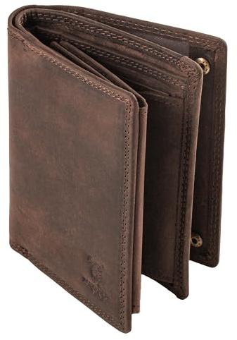 MATADOR Porte Monnaie Cuir #Toronto avec Noble Boîte Cadeau, Luxe RFID Porte-Carte Homme, Portefeuille Homme Cuir Veritable avec de Nombreux Compartiments à Cartes en Marron Foncé