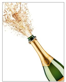 Edible print 5 tall Champagne bottle bubble Cake topper decoration icing paper NOT0PRECUT