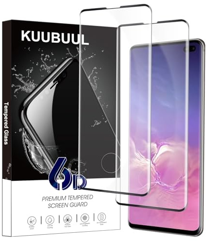 KUUBUUL für Panzerglas Schutzfolie für Samsung S10 Plus, [2 Stück][Erkennbarer Fingerabdruck][9H Härte][Blasenfrei][Anti-Kratzer] Gehärtetes Glas für Samsung Galaxy S10 Plus Displayschutzfolie