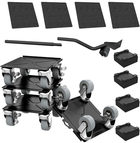 XINZI Möbel Transportroller Set 4 Stück Möbelroller Umzughelfer Transportrollen Schwerlast Möbelheber mit 360° Drehrollen Transporthilfe Möbeltransportrollen Möbeltransporthilfe, Tragfähigkeit 454 kg