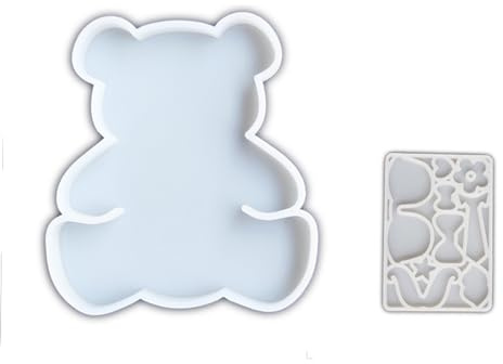 Ukbzxcmws Lot de 2 moules en plâtre en forme d'ours en silicone pour décoration de gâteau