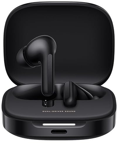 Xiaomi Redmi Buds 6 – Casque sans Fil Bluetooth, Intra-auriculaire, Double Haut-parleurs, Son Immerseur, Réduction Active du Bruit de 49dB, Jusqu'à 10h+42h Autonomie Batterie, IP54, Noir